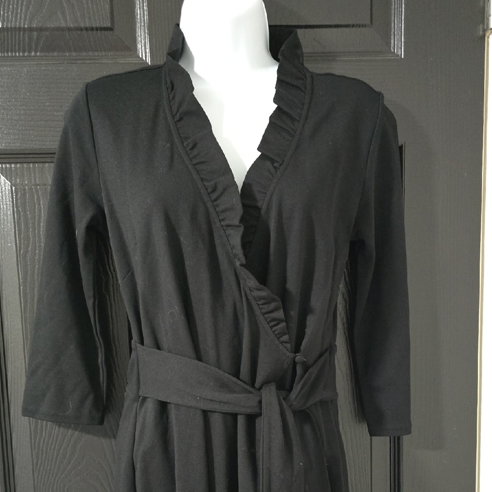 Ann Taylor Black Faux Wrap Dress - Picture 2 of 3